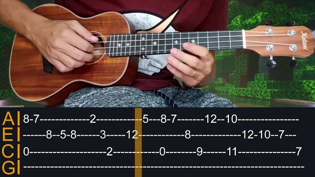 (C418) - subwoofer lullaby - MINECRAFT no uKulele with TABS смотреть онлайн