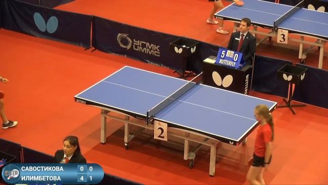Савостикова Алина (261) - Илимбетова Амина (709). Настольный теннис смотреть онлайн