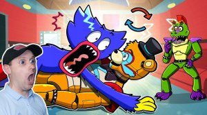 ХАГИ ВАГИ СТАЛ ФРЕДДИ. Мульты FNAF SECURITY BREACH и POPPY PLAYTIME Анимации Реакция.