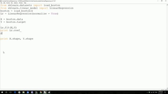 Python tutorial on LinearRegression
