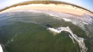 Jet ski freeride filmed by quad copter