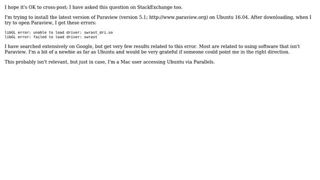 Ubuntu: Installation of Paraview 5 on Ubuntu 16.04: can't open Paraview due to libGL errors смотреть онлайн