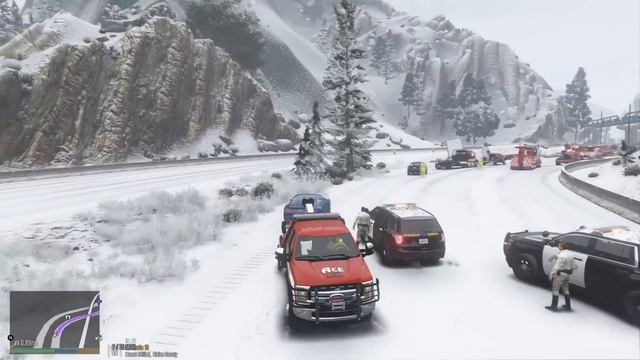 GTA 5 Real Life Mod #231 Ace Towing Responds To A 20 Car Chain Reaction Pile Up Crash In The Snow смотреть онлайн