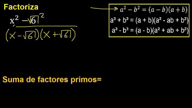 Factorizar x^2-6 indicar factores primos , suma y cuantos tiene, factorizacion de cuadraticos смотреть онлайн