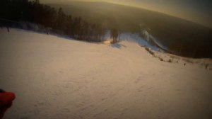 Спуск с горы на лыжах на GoPro HERO 3