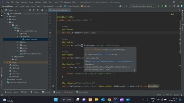 Jwt Rolebased project part 6.4//creating model classes // Easy Learning Channel смотреть онлайн