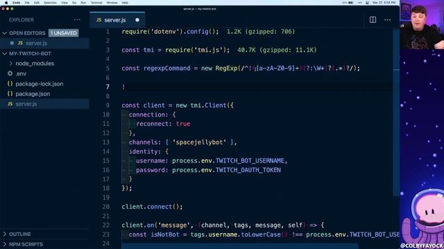 Twitch Chat Bot Tutorial - Create & Deploy with node.js, tmi.js, & Heroku