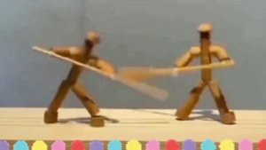 детское развлечение - бой без правил на палках