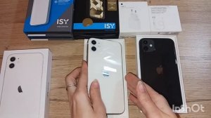 Распаковка iPhone 11 белого и чёрного на 128 gb