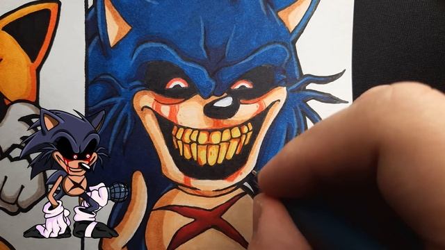 Drawing FRIDAY NIGHT FUNKIN' MODS - SONIC.EXE | Sonic Lord X  | Soul Tails (FNFMOD)
