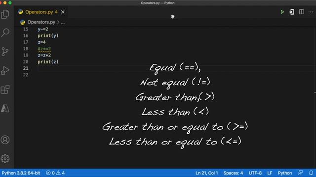 Operators in Python (Arithmetic, Assignment Operators, Comparison Operators and Logical Operators)