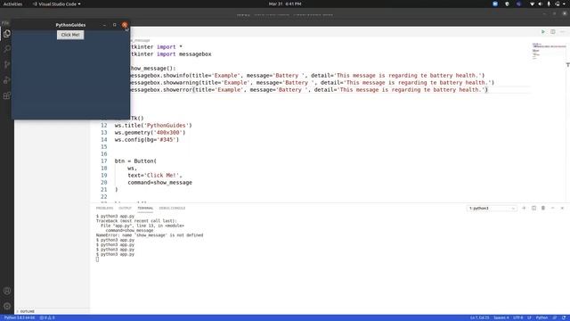 Python tkinter messagebox example | Messagebox in Python Tkinter смотреть онлайн