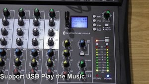 Depusheng DT8 8 Channel Professional Audio Mixer Bluetooth Mixing Console for Record Karaoke Party