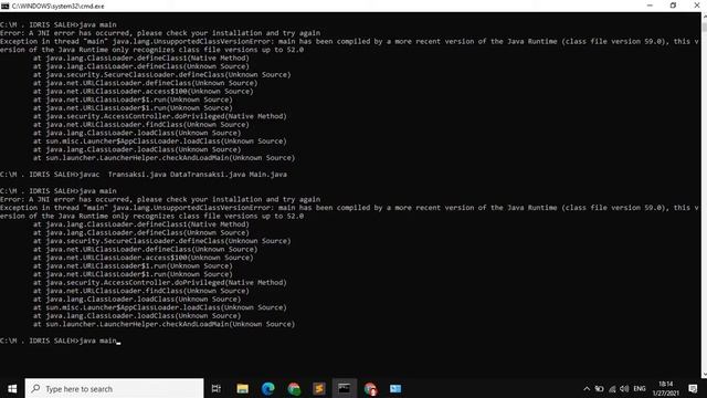 Cara mengatasi Error: A JNI error has occurred, please check your installation and try again смотреть онлайн