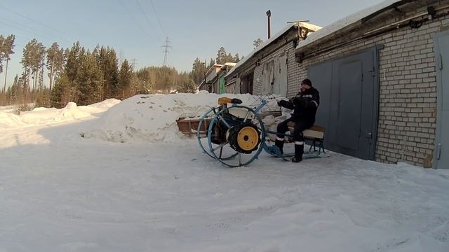 Мотобуксировщик Часть 7 По глубокому снегу смотреть онлайн