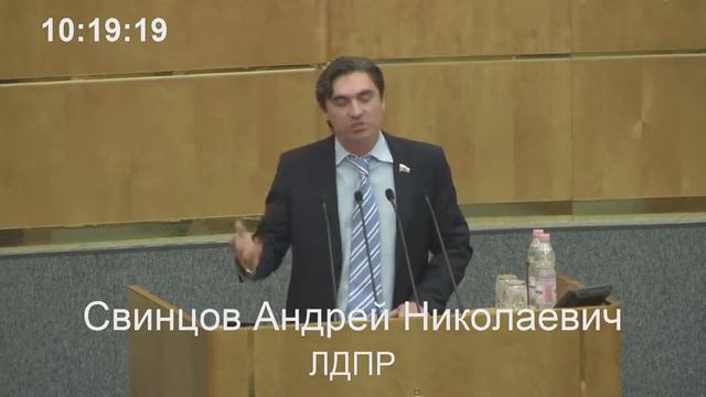 Выступление от фракции ЛДПР Свинцова А Н на Пленарном заседании 22 апреля 2014 года смотреть онлайн