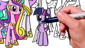MY LITTLE PONY Coloring Pages - Princesses. How to color My Little Pony. Easy Drawing Tutorial Art