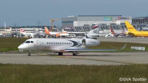 4K | Dassault Falcon 6X F-WAVE takeoff at Geneva/GVA/LSGG