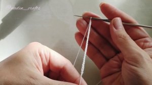 Натяжение нити при вязании крючком.