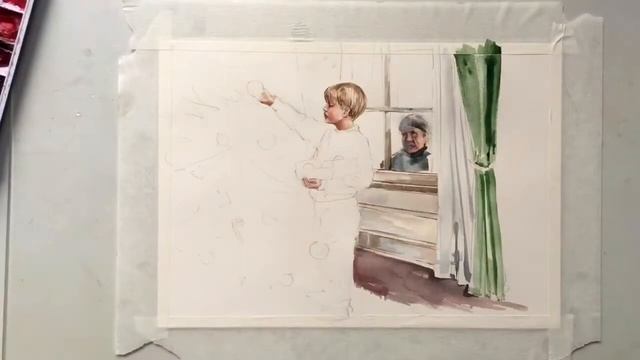 Рисуем акварелью человека . Новогодняя акварель.