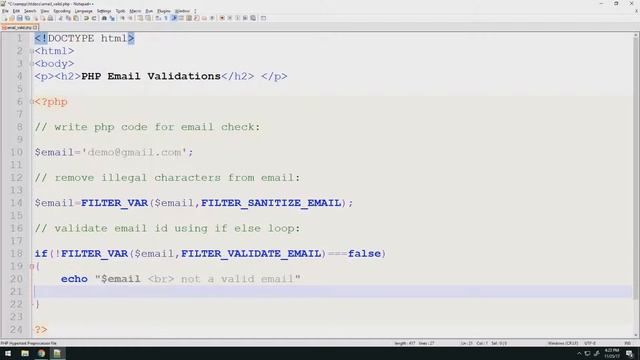 Part 5 -2 PHP email validation