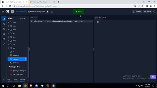 How to Got Profit Peer2Profit From Replit 24/7 Running!