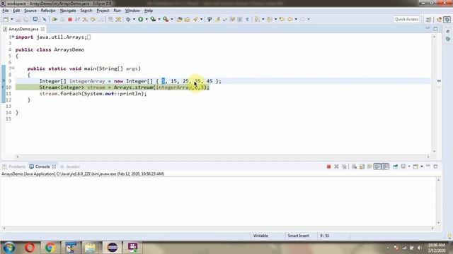 How to use stream(T[] array, int startInclusive, int endExclusive) method of Java.util.Arrays Class