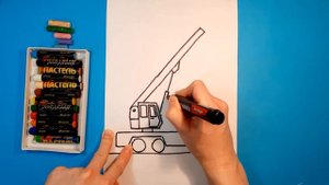 Как нарисовать АВТОКРАН. Рисуем с детьми. How to draw a MOBILE CRANE.