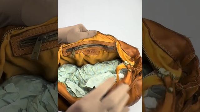 Женская коричнево-рыжая сумка сэтчел из винтажной натуральной кожи vera pelle made in Italy