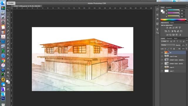 ArchiCAD to Photoshop - watercolour overlay смотреть онлайн