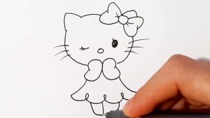 Как просто нарисовать кошечку HELLO KITTY