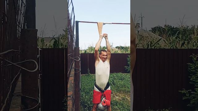 Вис на полотенце на одной руке|42кг| смотреть онлайн