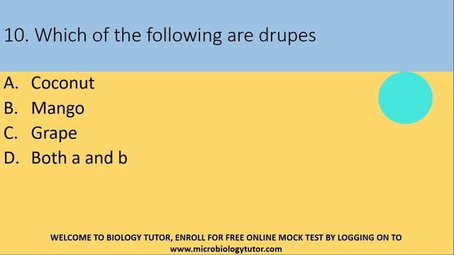 FOOD SAFETY OFFICER - 2020 MCQs - AGRICULTURE SCIENCE  - TOPIC WISE QUIZ - DAY - 19