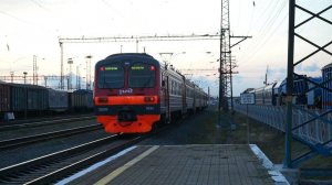 Электропоезд ЭД9М-0034. Покатушки от Присягино до Развилки+отправление.