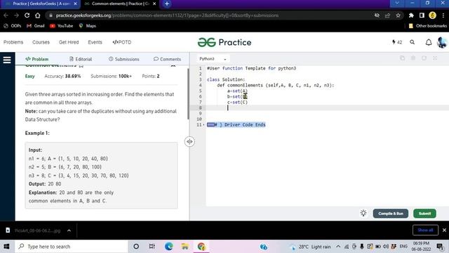 HOW TO FIND COMMON ELEMENTS USING PYTHON