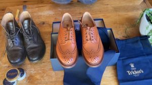 Tricker's Bourton Country Shoe C-Shade Tan - Size 8.5 on the 4444 Last - Trickers Bourton Brogue