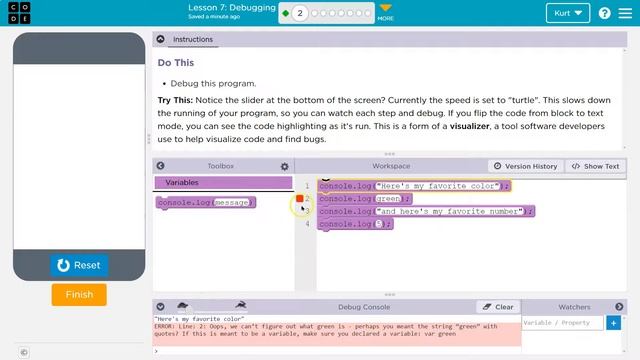 Code.org Lesson 6.1 Debugging  | Tutorial with Answers | Unit 3 CS Principles