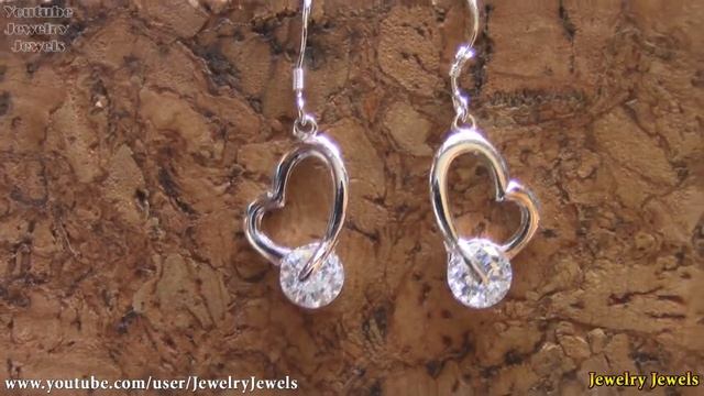 Элитная Ювелирная Бижутерия: сердце серьги из серебра с камнями (ССИ029) смотреть онлайн