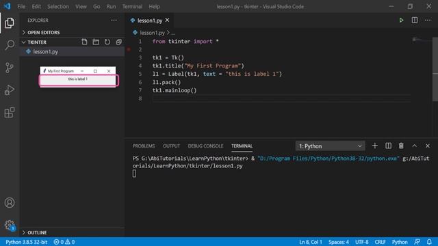 15. Learn Python - GUI Programming using Tkinter in Python - Part 01 #tkinter