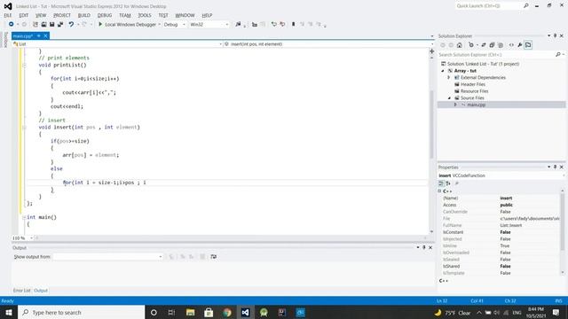 List implementation using static array смотреть онлайн