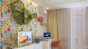 Интерьер квартиры в бежевых тонах (3к., 83 кв.м.)