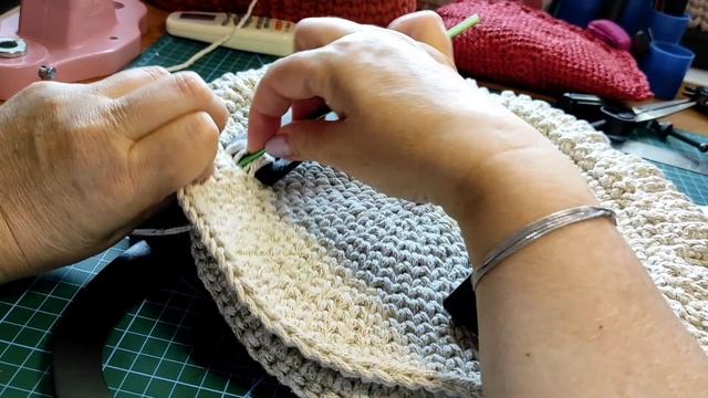 Самая модная летняя эко-сумка из хлопкового шнура с деревянными ручками. Часть 3. #сумкакрючком
