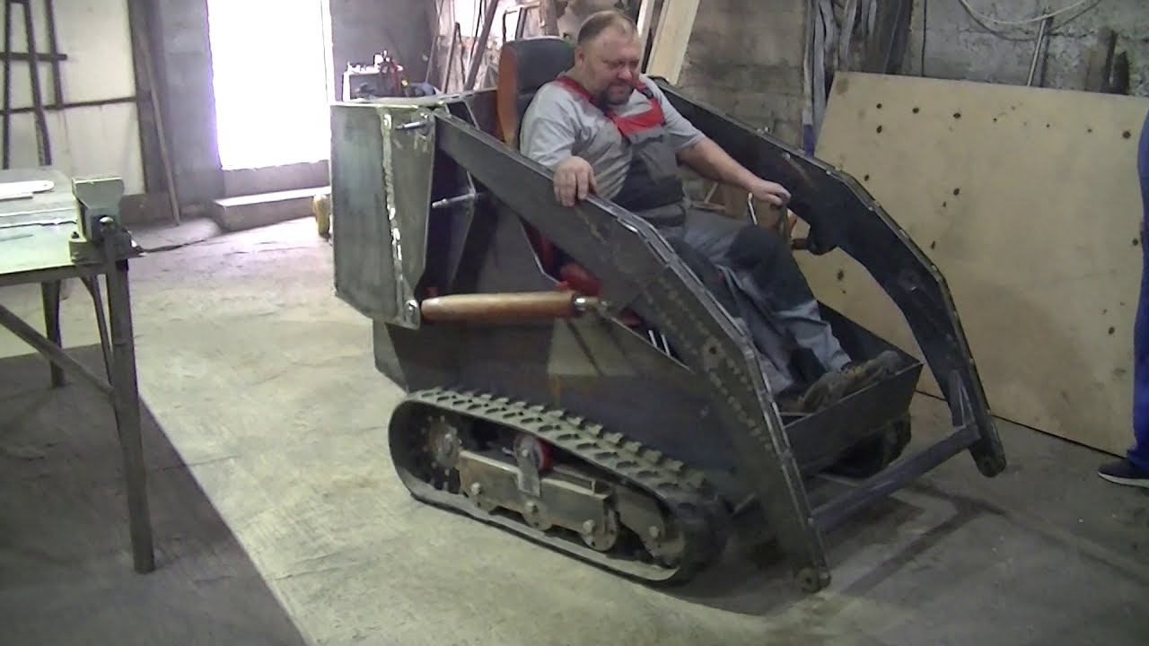 Самодельный гусеничный мини погрузчик .Серия 2. Поехали! смотреть онлайн