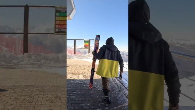 Спуск на горных лыжах, курорт Роза Хутор смотреть онлайн