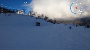 Роза Хутор, трасса Вираж (красная) февраль 2024 г.