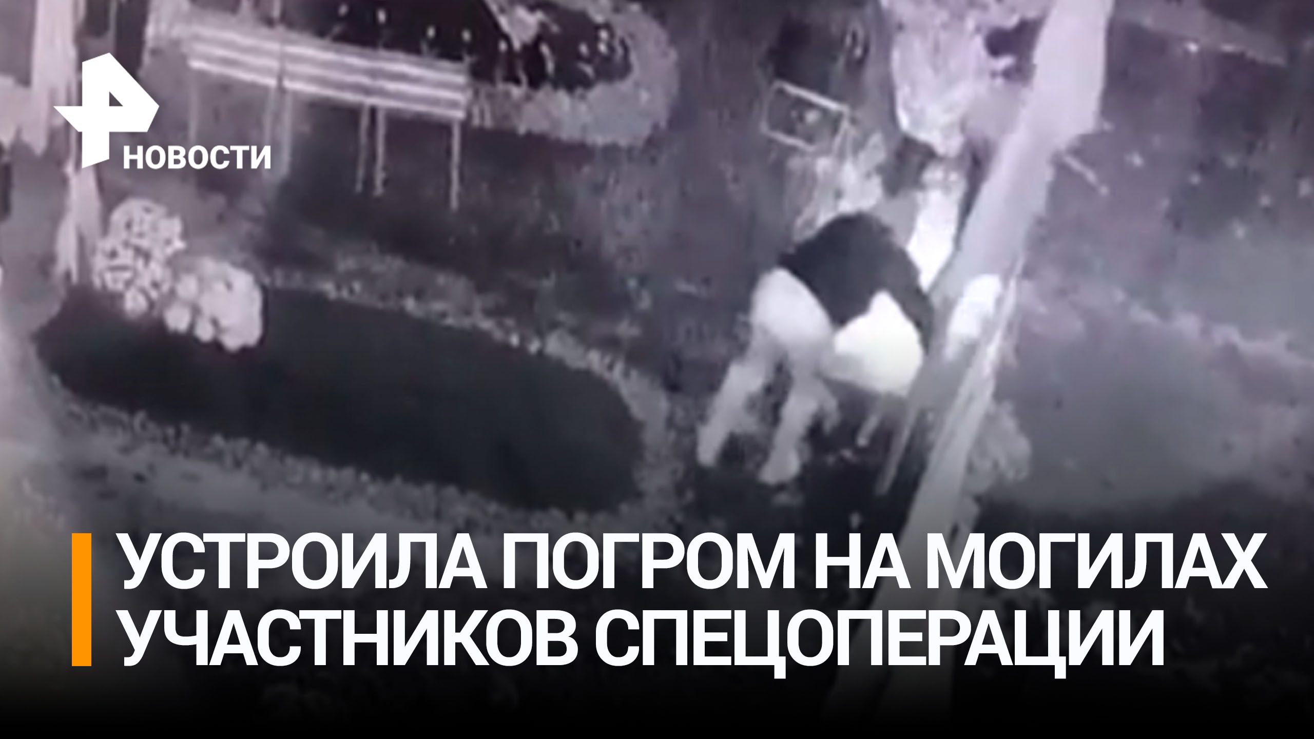 Женщина устроила погром на могилах участников СВО во Владикавказе / РЕН Новости