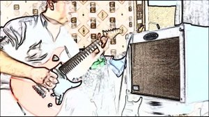 Delay эффект на комбике Kustom dual 35DFX. Соло на электрогитаре