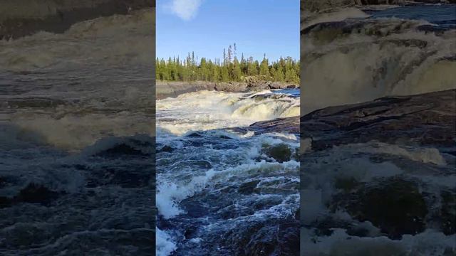 Водопад в посëлке Верхнетуломский, Мурманской области