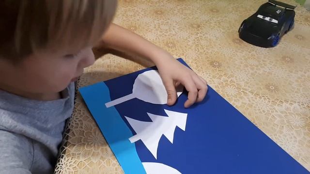 Аппликация на зимнюю тему "Сказочный вечер"