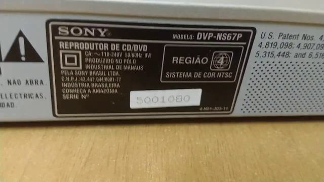 Funcionamento CD DVD Sony DVP NS67P serial 1080